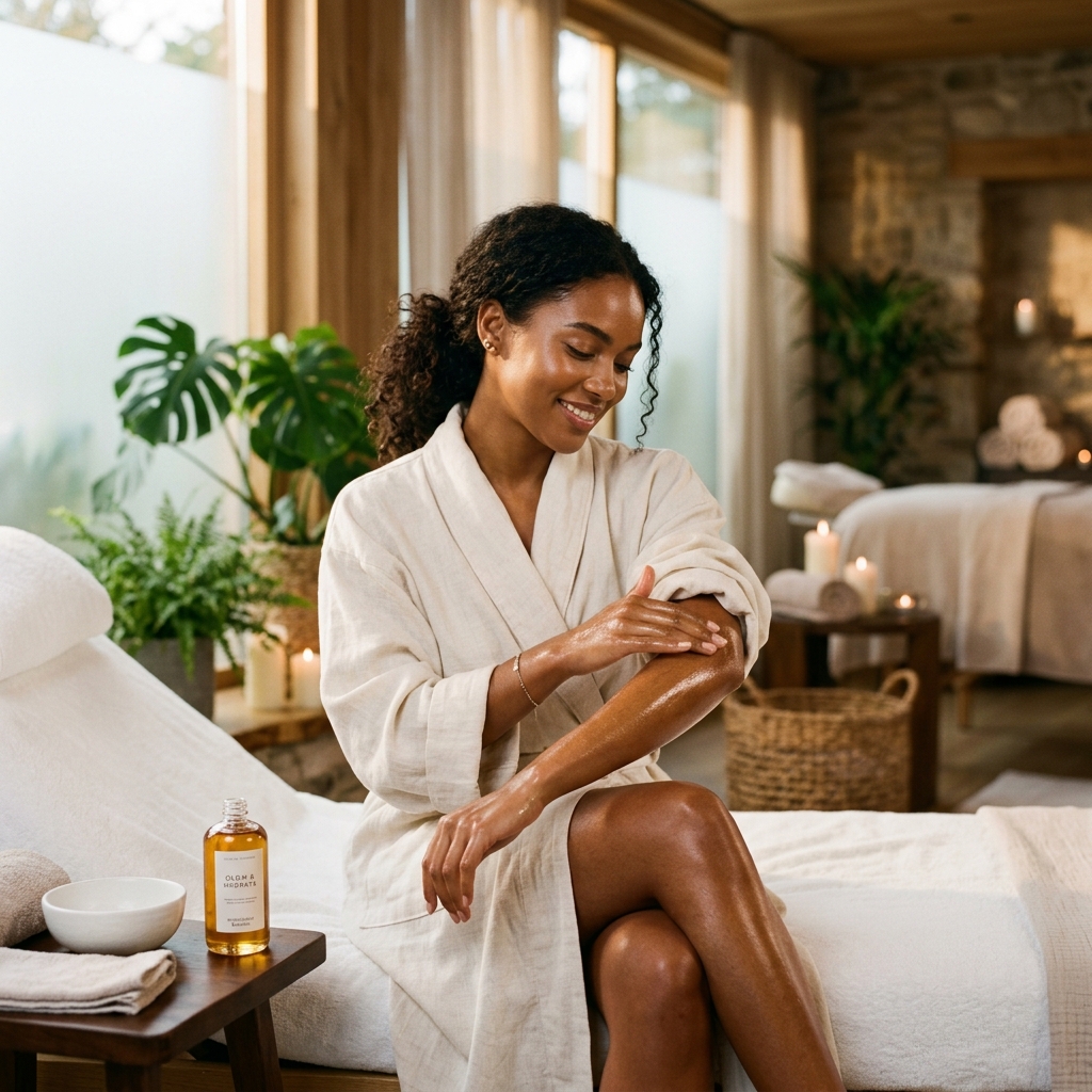 Woman with radiant glowing skin
